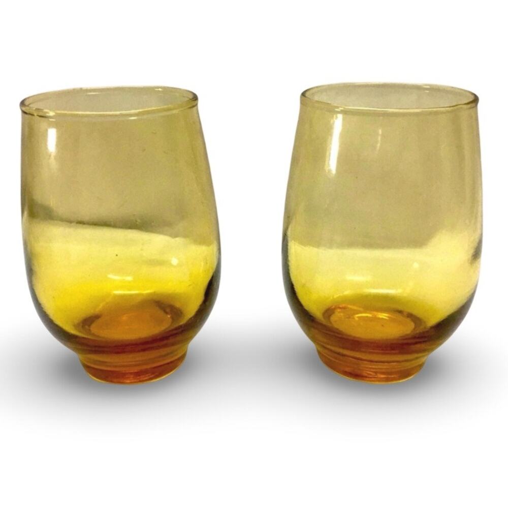 Orange Ombre Stemless Wine Glasses